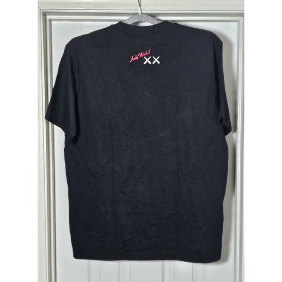 Uniqlo Kaws x Andy‎ Warhol Kaws/Robot Black T-Shirt Graphic Tee Size Large - Picture 2 of 5